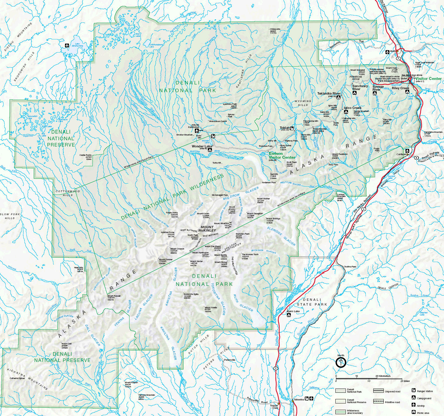 Carte Denali National Park and Preserve