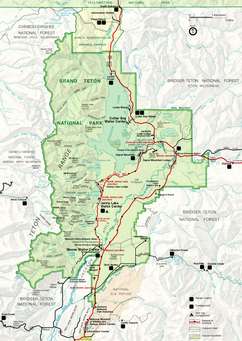 Carte Grand Teton National Park