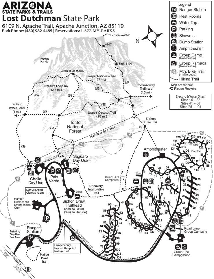 Carte Lost Dutchman State Park