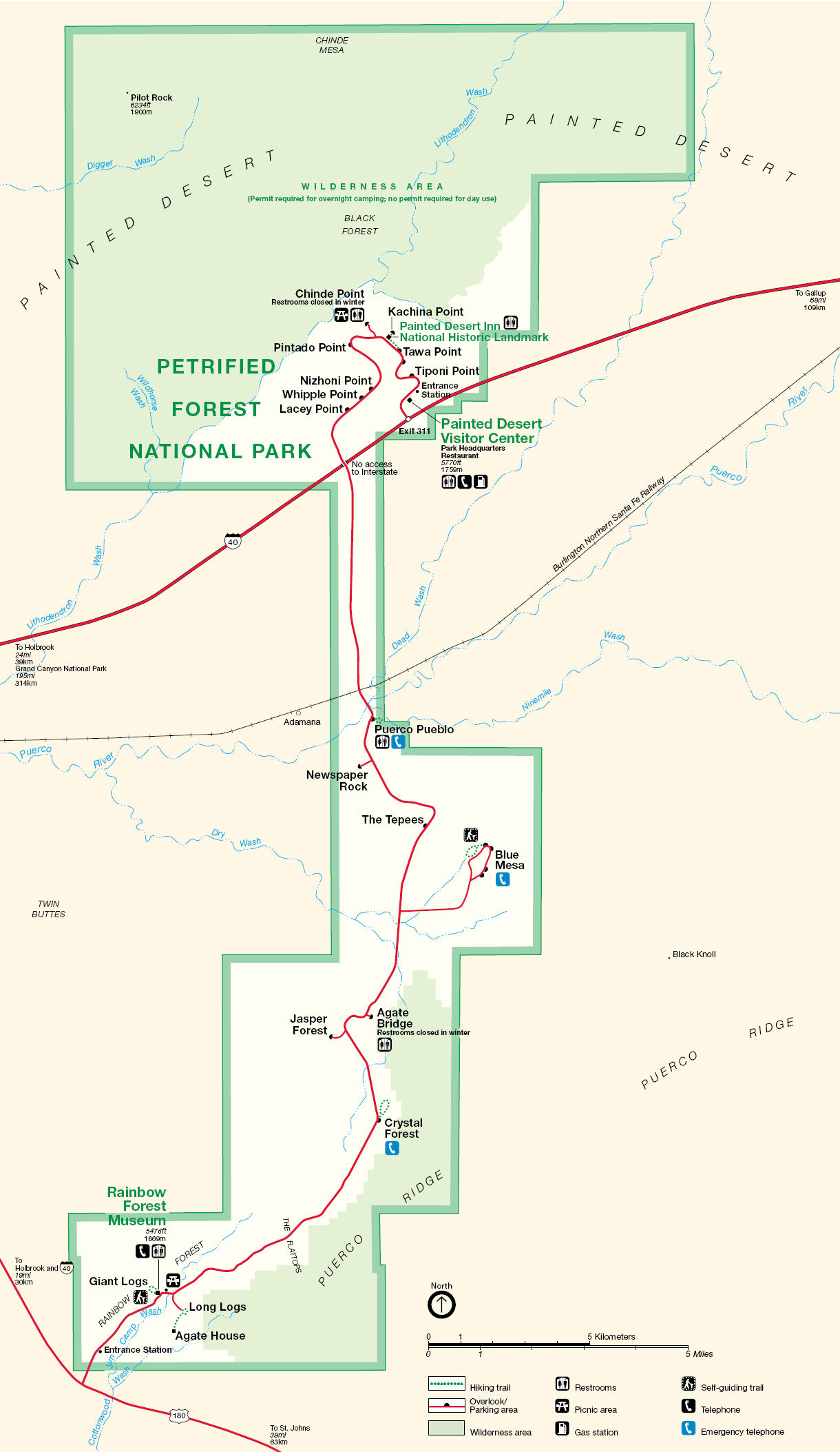 Carte Petrified Forest National Park