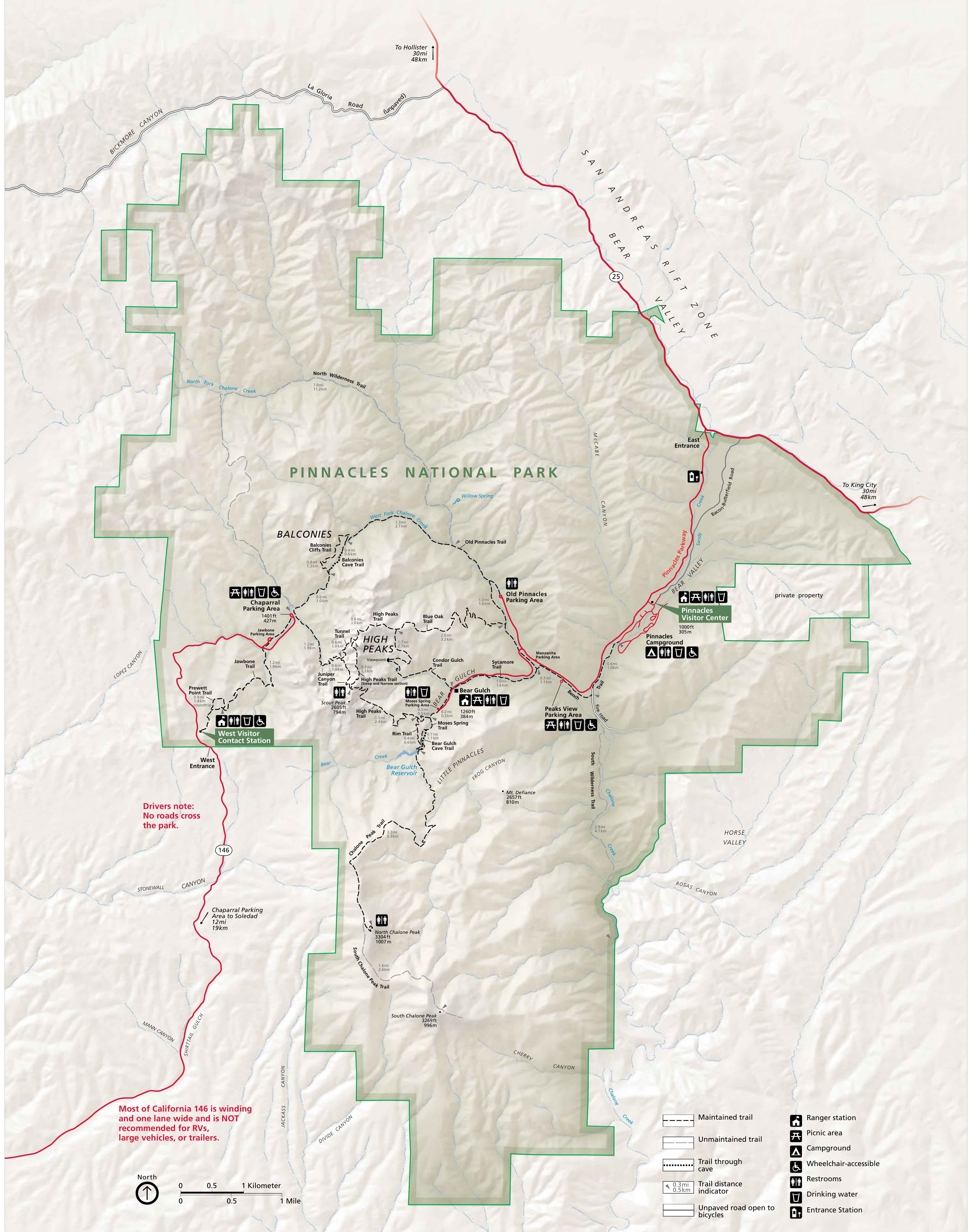 Carte Pinnacles National Park