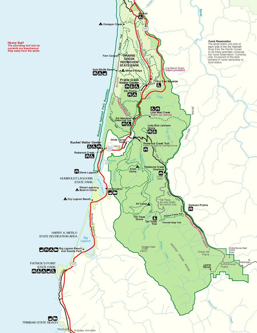 Carte Redwood National and State Parks