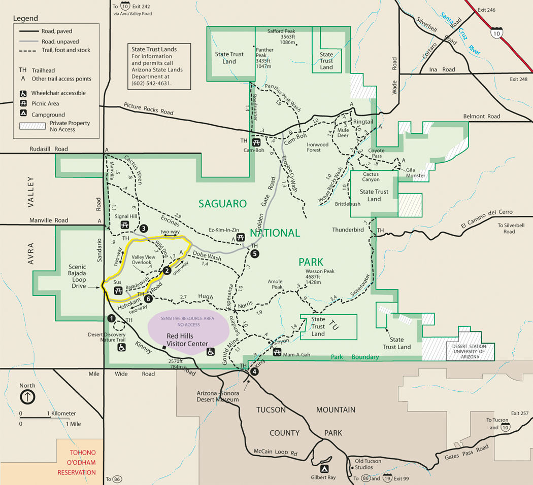 Carte Saguaro National Park