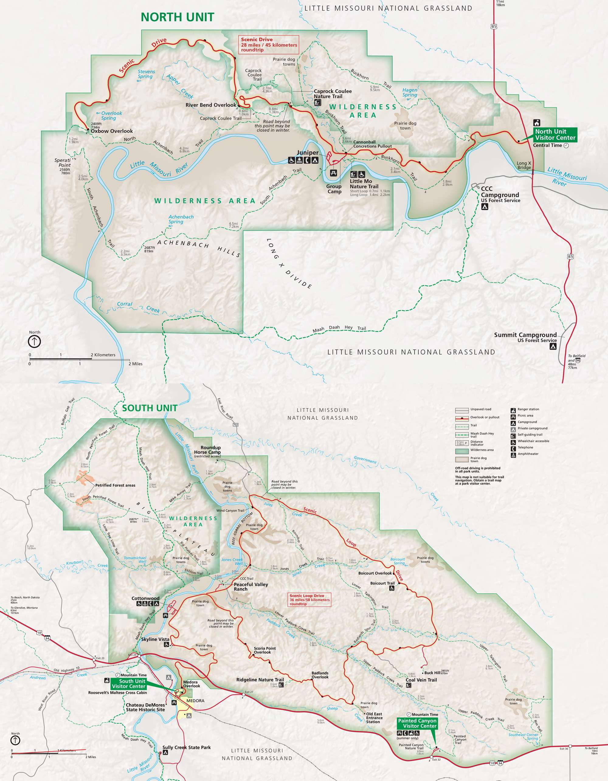 Carte Theodore Roosevelt National Park