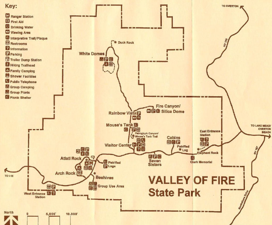 Carte Valley of Fire State Park
