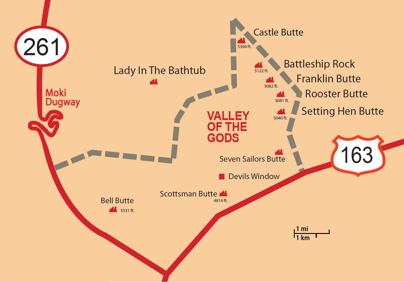 Carte Valley of the Gods