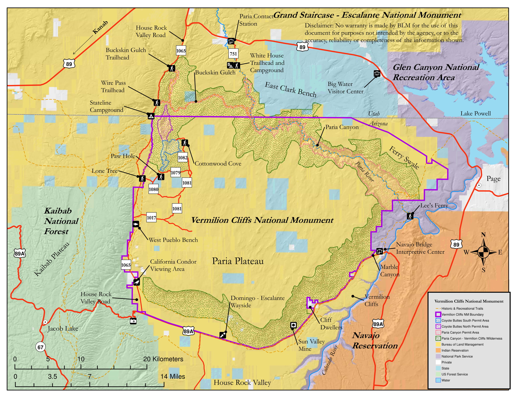 Carte Vermilion Cliffs National Monument