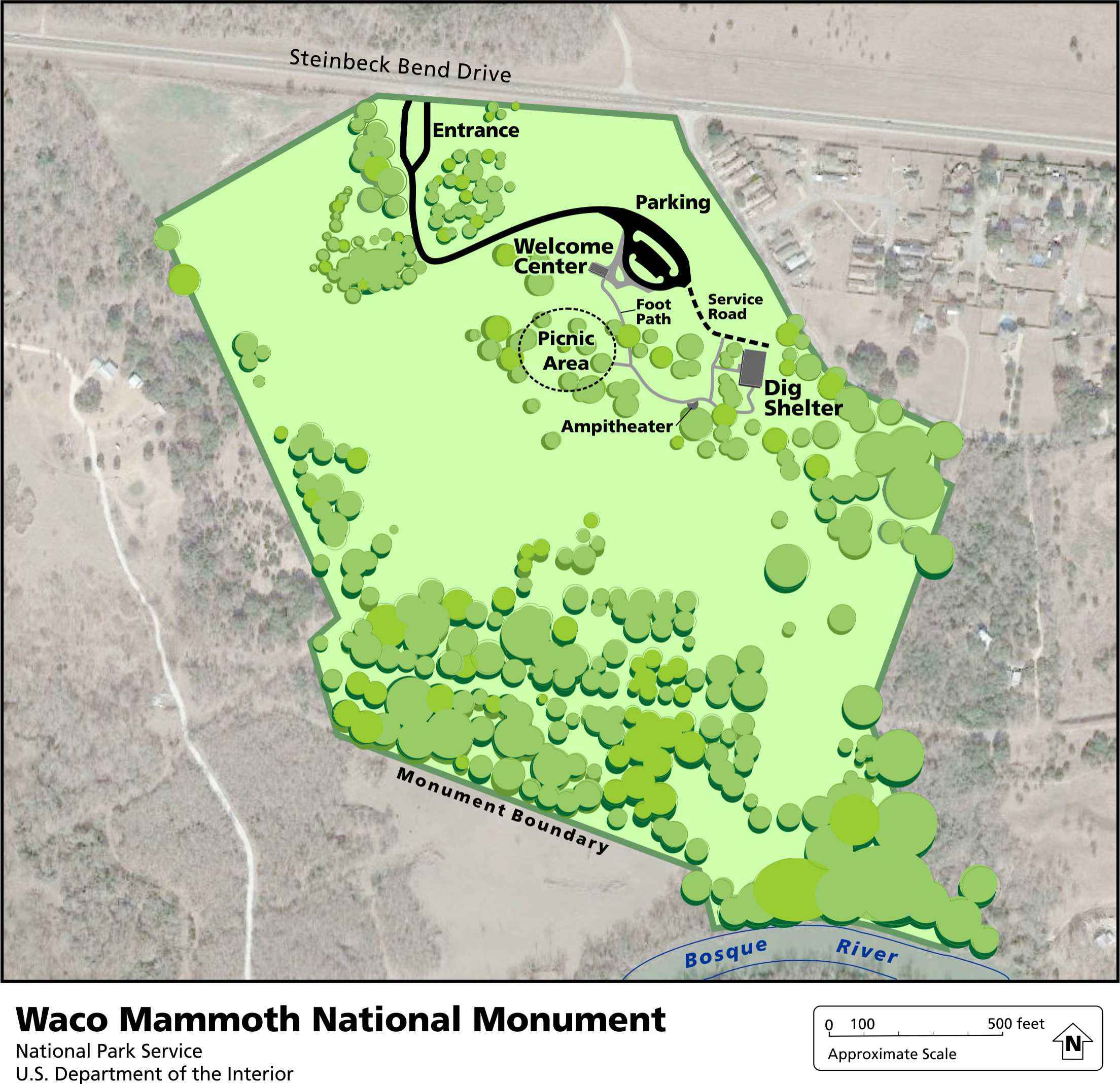 Carte Waco Mammoth National Monument