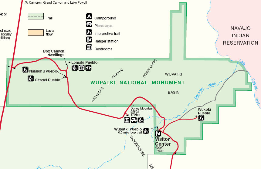 Carte Wupatki National Monument