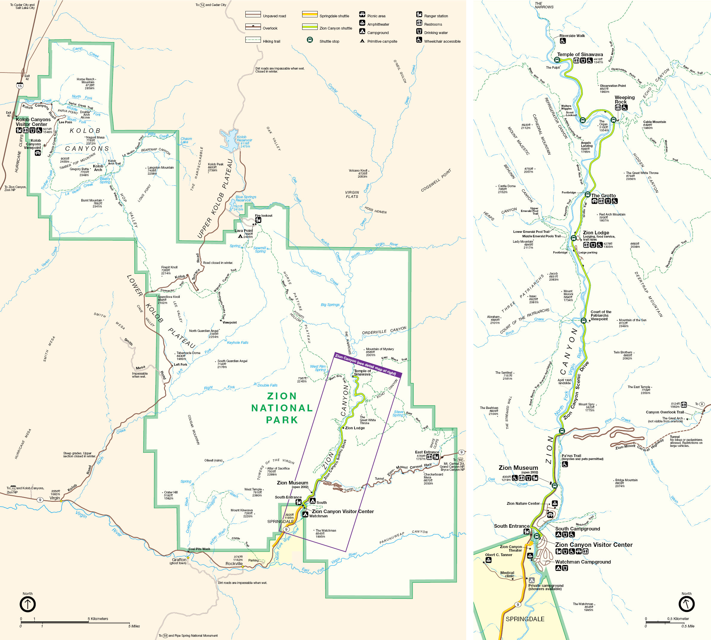 Carte Zion National Park