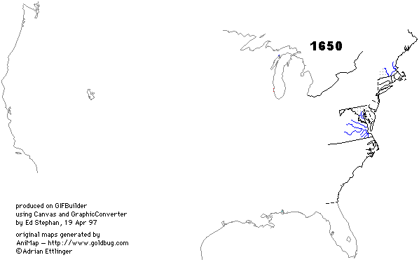 Carte des comtés par date des Usa Carte des comtés par date des Usa