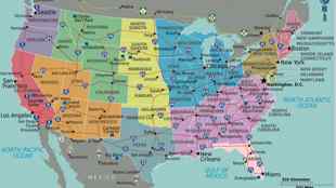 carte des usa villes principales