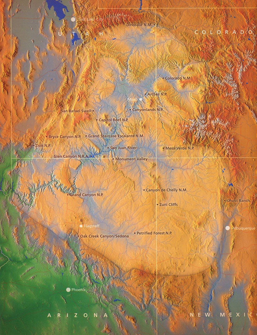 Carte plateau du Colorado