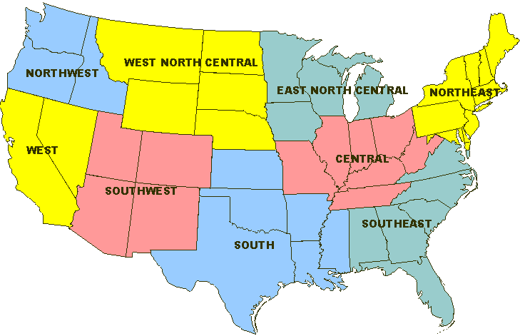 Régions Usa
