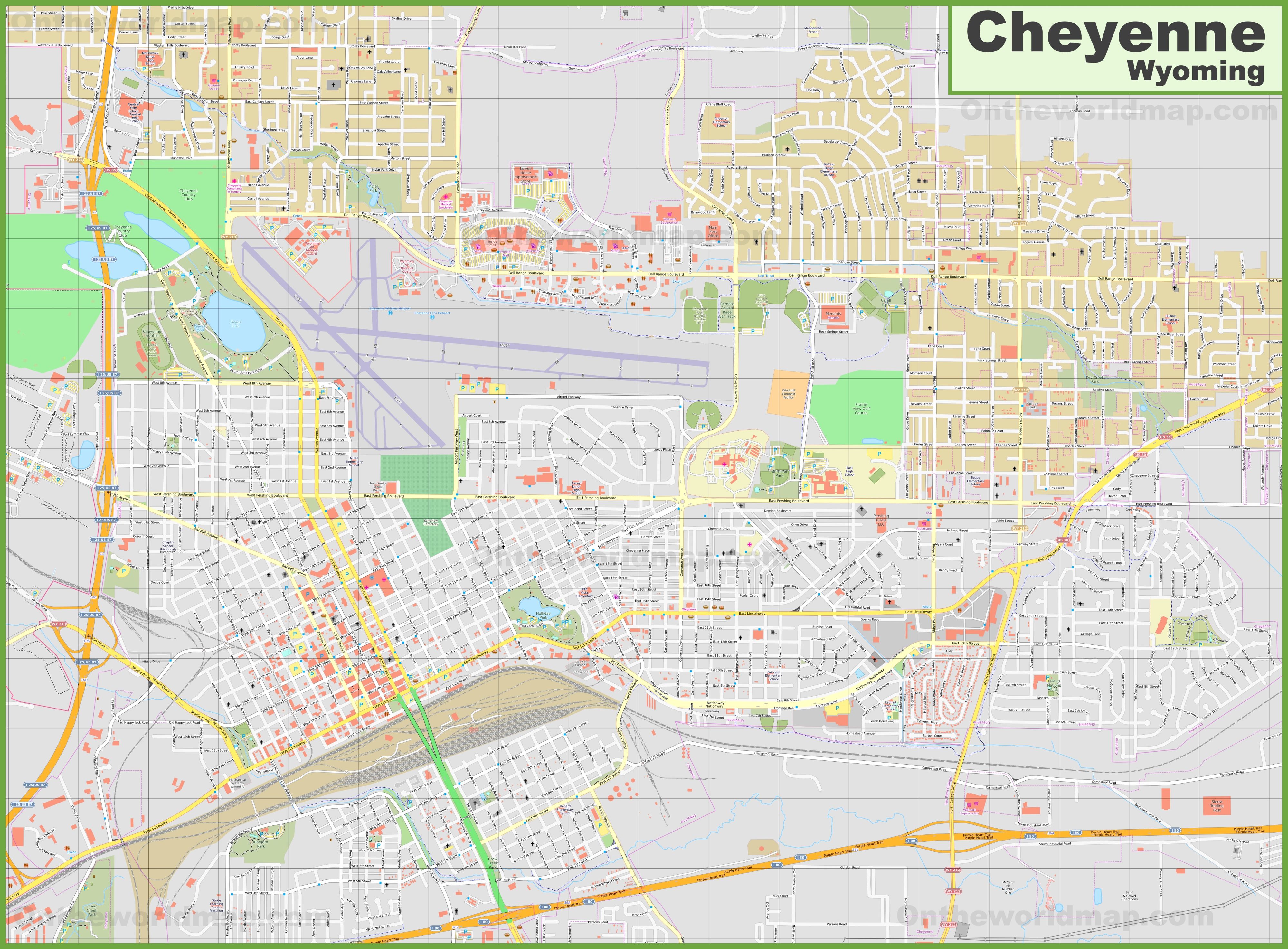 Carte Cheyenne city