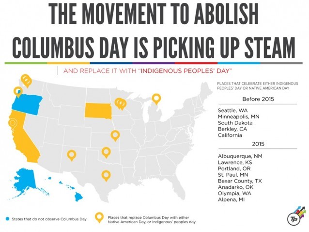 Carte abolition Columbus day