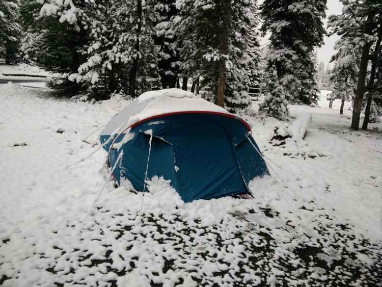 Yellowstone neige camping