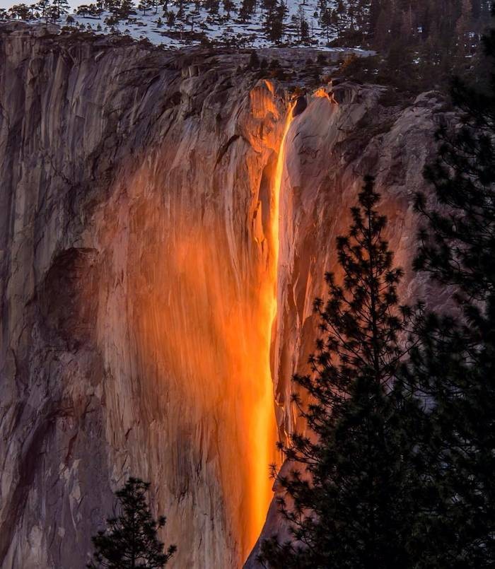 chutes de feu à yosemite