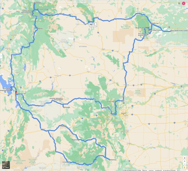 itineraire roadtrip Wyoming, dakota du sud et colorado