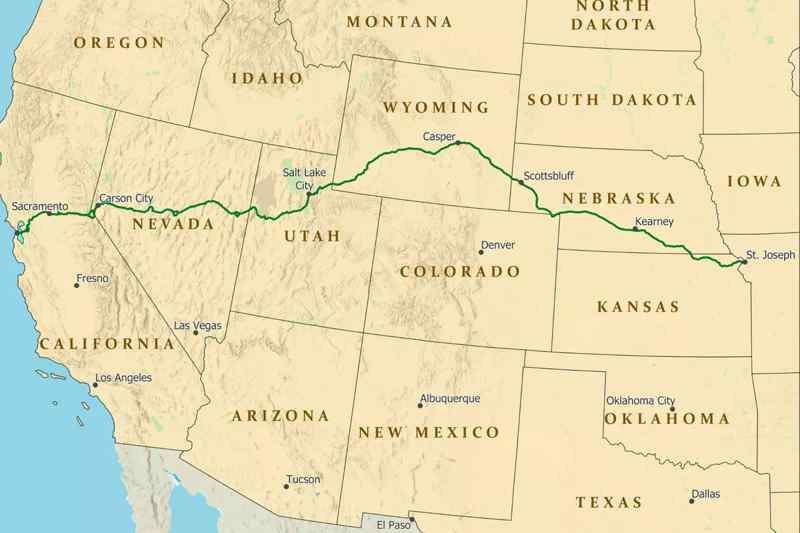 Carte du Pony Express Trail
