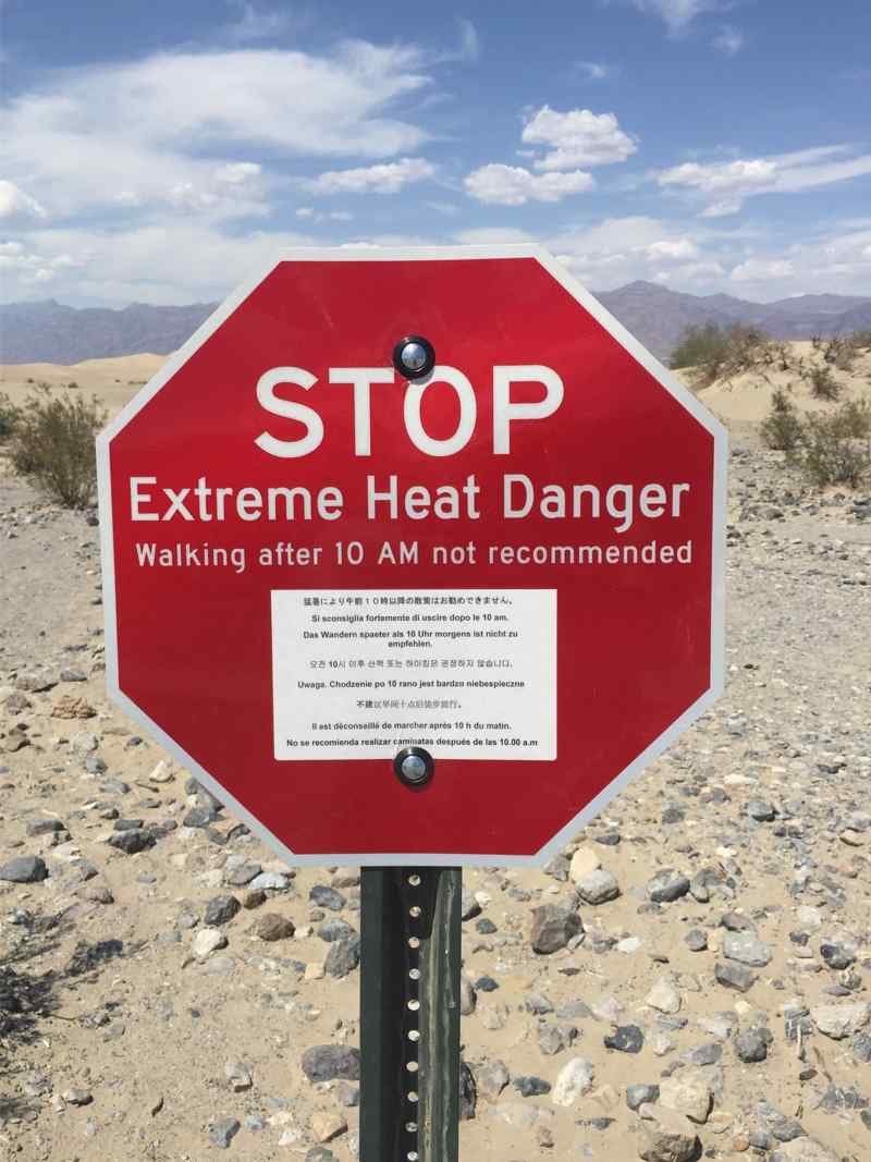 Warning, extreme heat danger
