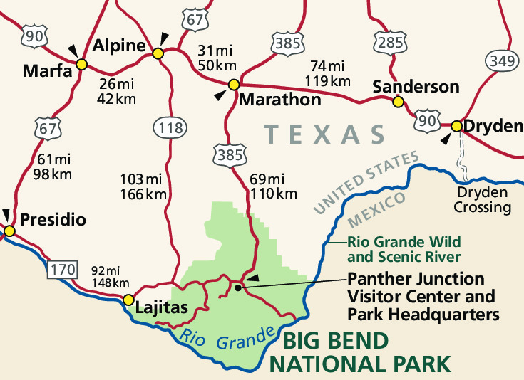 Routes Big Bend National Park