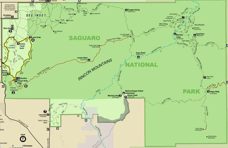 Carte du Tucson Mountain District