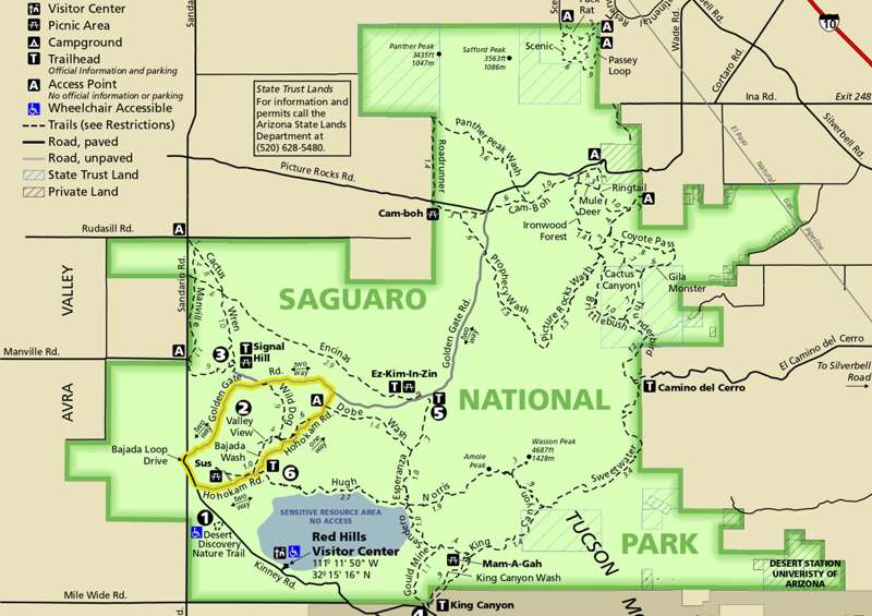 Carte du Tucson Mountain District