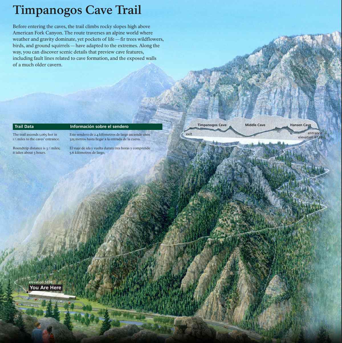 Randonnée vers les grottes du Timpanogos Cave National Monument