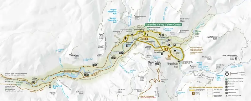 Carte de Yosemite Valley