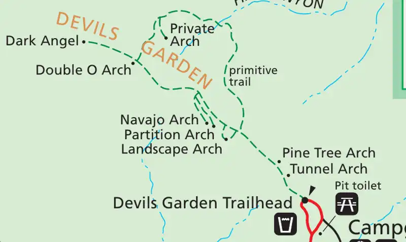 Carte Devils Garden trail
