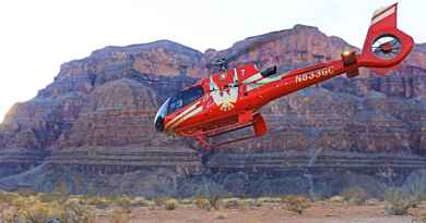 Partida para Skywalk com helicóptero e barco