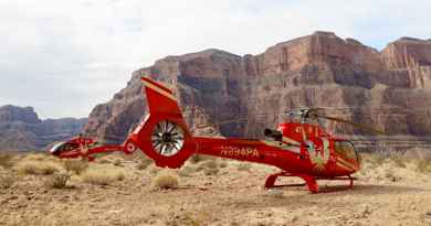 Aterrizaje de helicópteros en el oeste del Gran Cañón