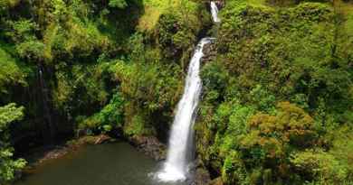 Road to Hana, plage de sable noir, visite des cascades