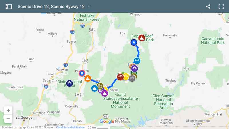 Carte Scenic Byway 12
