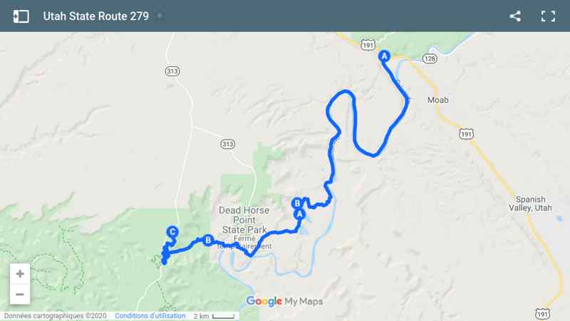 Carte Utah State Route 279