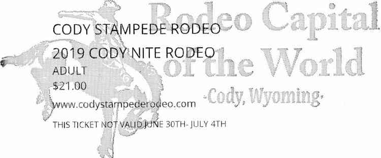 Ticket rodéo Cody